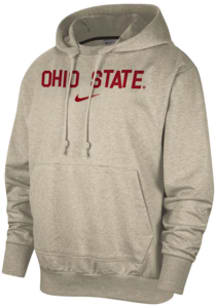 Nike Ohio State Buckeyes Mens Oatmeal Standard Issue Campus Fashion Hood