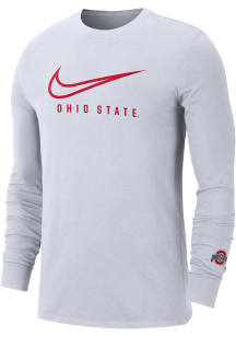 Mens Ohio State Buckeyes White Nike Back to School Tie Dye Long Sleeve Fashion T Shirt