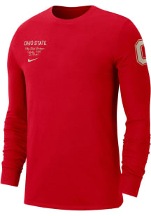 Nike Ohio State Buckeyes Red Athletic Department Long Sleeve T Shirt