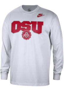 Nike Ohio State Buckeyes White Campus Fanwear Max90 Long Sleeve T Shirt