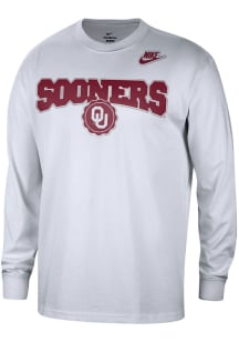 Nike Oklahoma Sooners White Campus Fanwear Max90 Long Sleeve T Shirt
