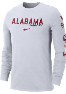 Nike Alabama Crimson Tide White Varsity Game Long Sleeve T Shirt