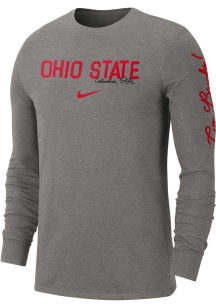 Nike Ohio State Buckeyes Grey Varsity Game Long Sleeve T Shirt