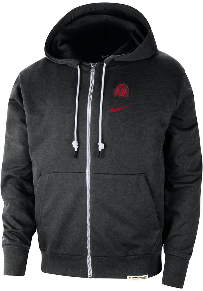 Nike Ohio State Buckeyes Mens Black Team Issue Player Long Sleeve Full Zip Jacket