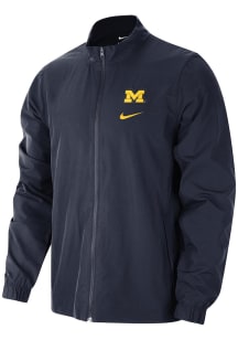 Nike Michigan Wolverines Mens Navy Blue Team Issue Light Weight Jacket