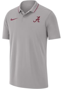 Nike Alabama Crimson Tide Mens Grey Team Issue Coaches Short Sleeve Polo