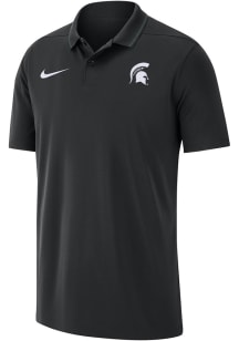 Mens Michigan State Spartans Black Nike Team Issue Coaches Short Sleeve Polo Shirt