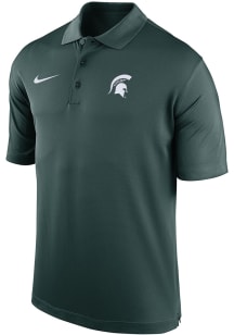 Mens Michigan State Spartans Green Nike DriFit Team Issue Short Sleeve Polo Shirt