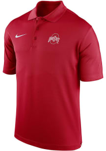 Nike Ohio State Buckeyes Mens Red DriFit Team Issue Short Sleeve Polo