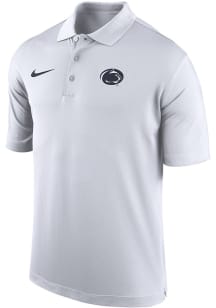 Mens Penn State Nittany Lions White Nike DriFit Team Issue Short Sleeve Polo Shirt