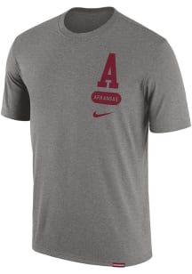 Nike Arkansas Razorbacks Grey Campus Athlete Letterman Short Sleeve T Shirt
