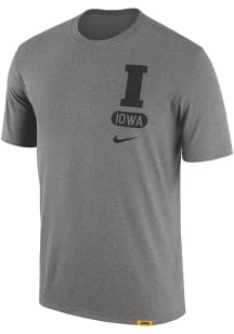 Nike Iowa Hawkeyes Grey Campus Athlete Letterman Short Sleeve T Shirt
