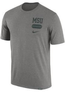 Michigan State Spartans Grey Nike Campus Athlete Letterman Short Sleeve T Shirt