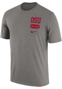 Ohio State Buckeyes Grey Nike Campus Athlete Letterman Short Sleeve T Shirt