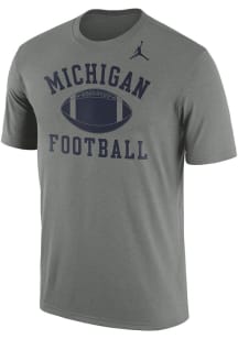 Nike Michigan Wolverines Grey Jordan Rlegend Football Short Sleeve T Shirt