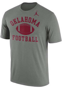 Nike Oklahoma Sooners Grey Jordan Rlegend Football Short Sleeve T Shirt