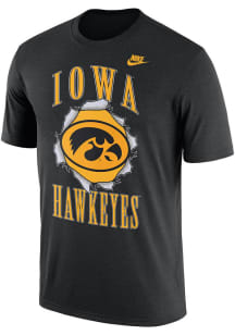 Nike Iowa Hawkeyes Black Back to School Campus Athlete Short Sleeve T Shirt