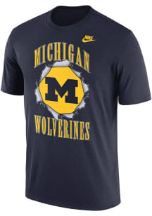 Nike Michigan Wolverines Navy Blue Back to School Campus Athlete Short Sleeve T Shirt