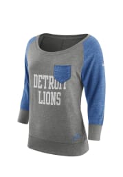 Nike Detroit Lions Womens Grey Tailgate Vintage Long Sleeve Crew T-Shirt