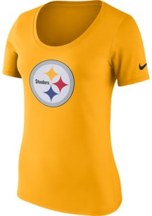 Nike Pittsburgh Steelers Womens Gold Primary Logo Scoop T-Shirt
