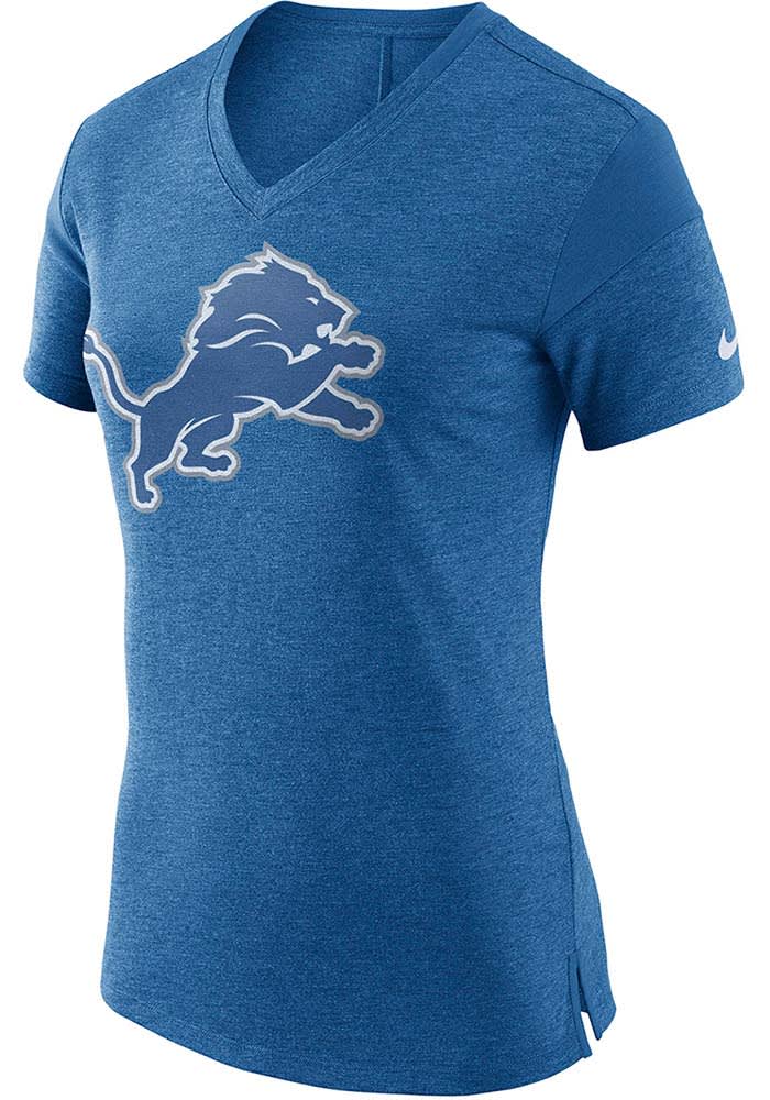 Nike Detroit Lions Women's Birch Heather Fan V-Neck T-Shirt