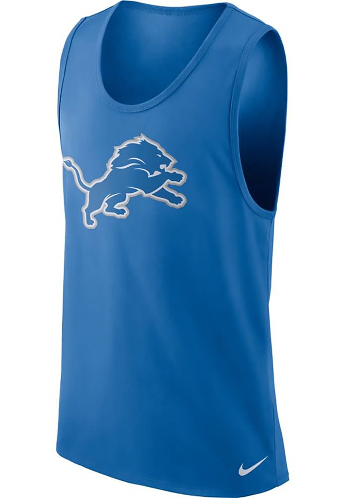 Men's Nike Blue Detroit Lions Cotton Core Performance Tank Top