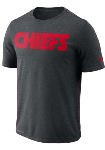 Nike Kansas City Chiefs Charcoal Essential Wordmark Short Sleeve T Shirt