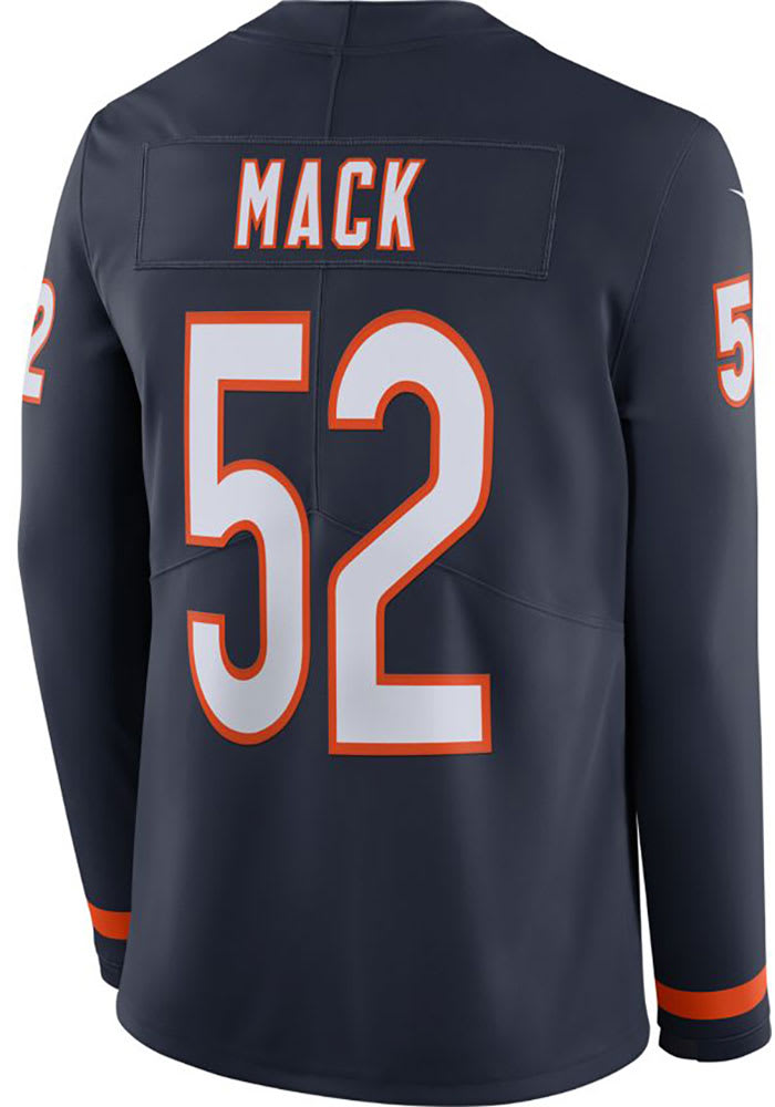 Khalil Mack Nike Chicago Bears Mens Navy Blue Therma LS Limited Football Jersey