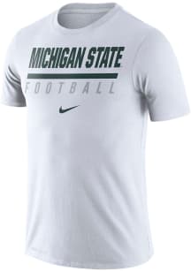 Nike Michigan State Spartans White Wordmark Short Sleeve T Shirt