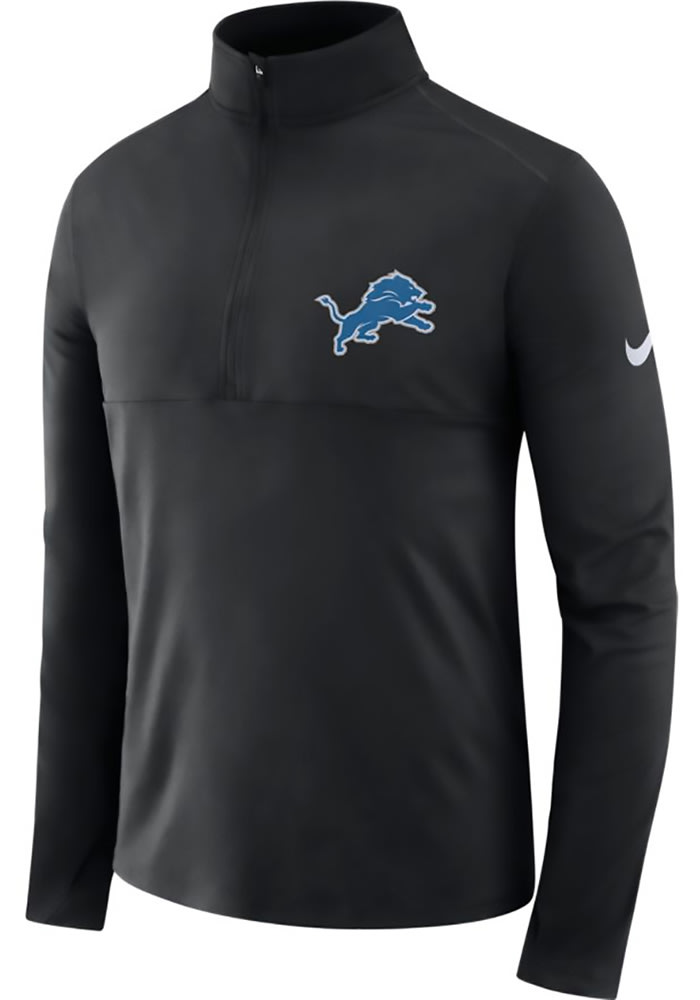 Nike Detroit Lions Mens Black Core Long Sleeve 1/4 Zip Pullover