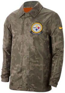 Nike Pittsburgh Steelers Mens Olive Salute To Service Lightweight Light Weight Jacket