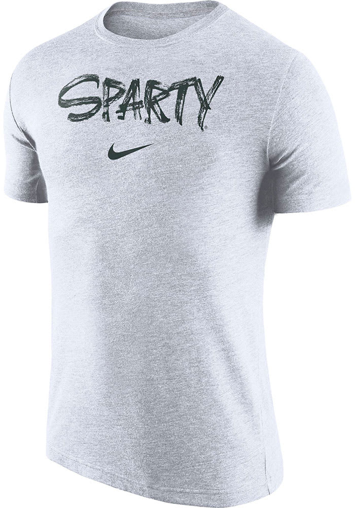 Nike Michigan State Spartans White Tri Verb Short Sleeve T Shirt