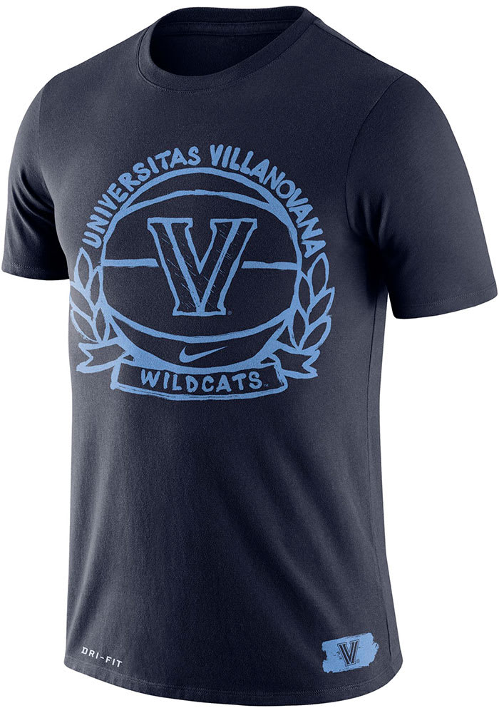 Nike Villanova Wildcats Navy Blue Dri-FIT Crest Short Sleeve T Shirt