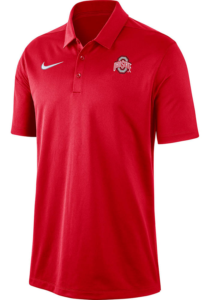 Nike Ohio State Buckeyes Mens Red DriFit Franchise Short Sleeve Polo