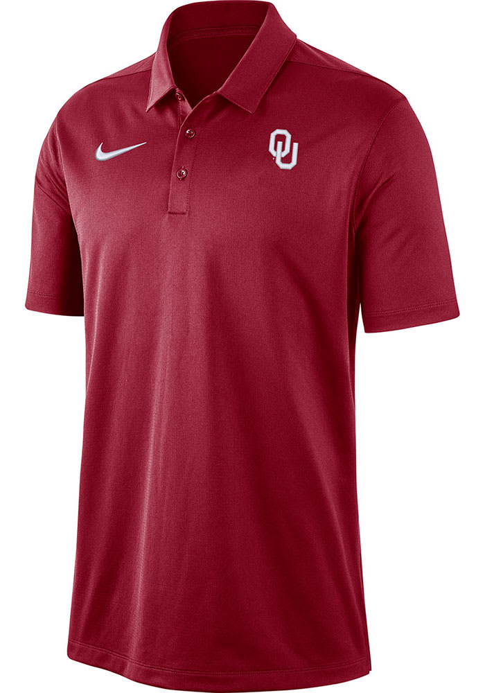 Nike Oklahoma Sooners Mens Grey Striped Short Sleeve Polo