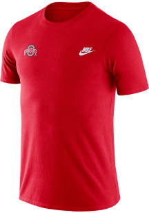 Nike Ohio State Buckeyes Red Futura Emb Short Sleeve T Shirt
