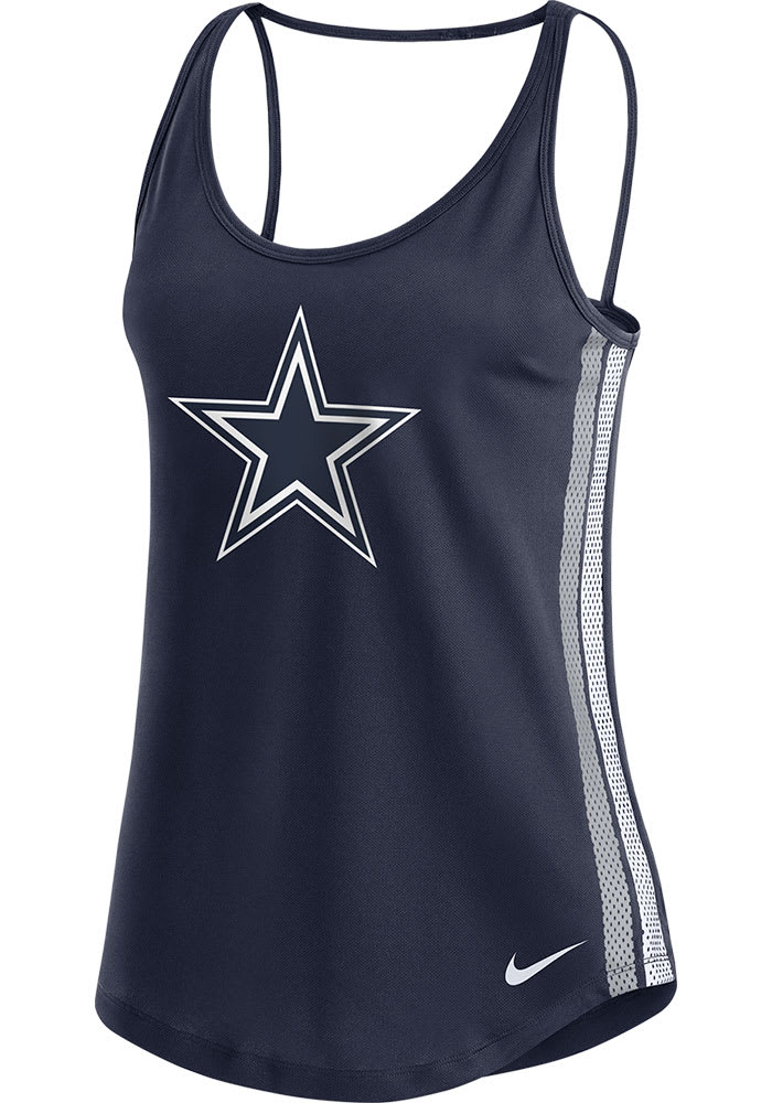 Nike Dallas Cowboys Womens Navy Blue Mesh Tank Top