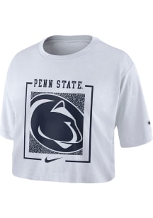 Nike Penn State Nittany Lions Womens White Dri-FIT Crop Short Sleeve T-Shirt