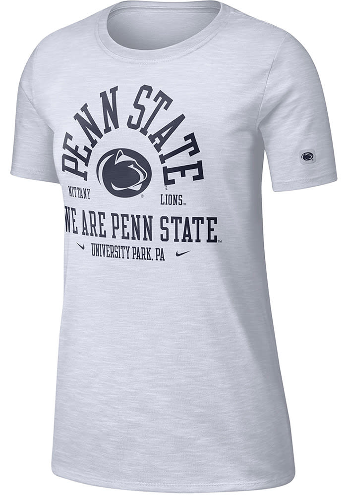 Nike Penn State Nittany Lions Womens Dri-FIT Slub Crew Neck T-Shirt - White