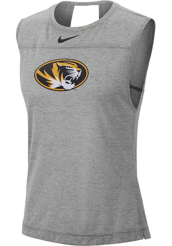 Nike Missouri Tigers Womens Grey Breathe Dri-FIT Cut Out Tank Top