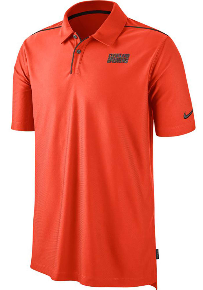 Nike Cleveland Browns Mens Orange Team Issue UV Short Sleeve Polo