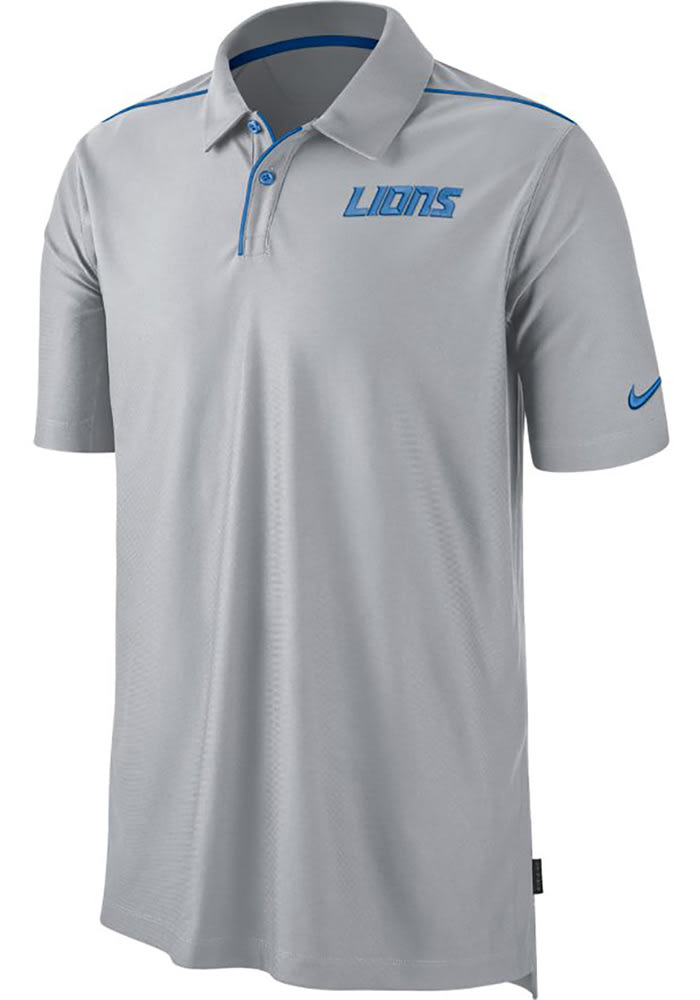 Nike Detroit Lions Mens Grey Team Issue UV Short Sleeve Polo
