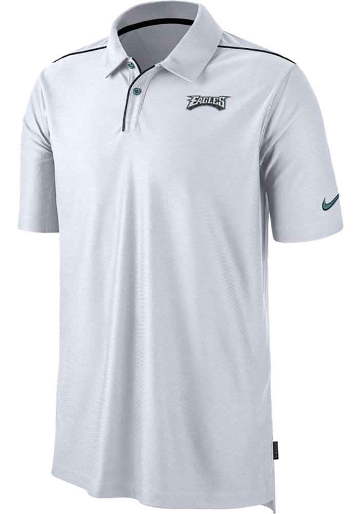 Nike Philadelphia Eagles Mens White Team Issue UV Short Sleeve Polo