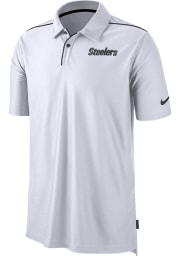 Nike Pittsburgh Steelers Mens White Team Issue UV Short Sleeve Polo