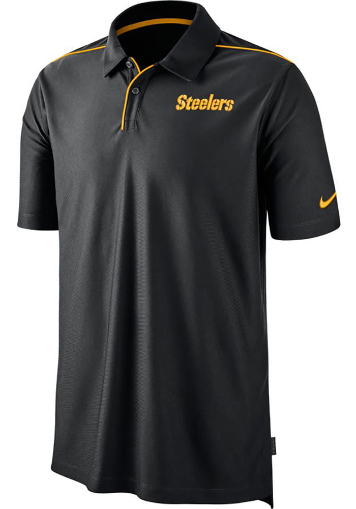 Nike Pittsburgh Steelers Mens Black Team Issue UV Short Sleeve Polo