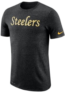 Nike Pittsburgh Steelers Black Marled Historic Short Sleeve Fashion T Shirt