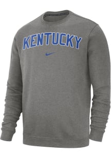 Nike Kentucky Wildcats Mens Grey Club Long Sleeve Crew Sweatshirt