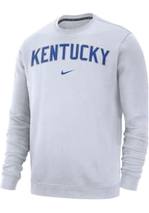 Nike Kentucky Wildcats Mens White Club Long Sleeve Crew Sweatshirt