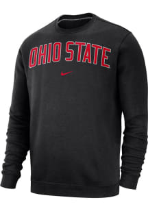 Nike Ohio State Buckeyes Mens Black Club Long Sleeve Crew Sweatshirt