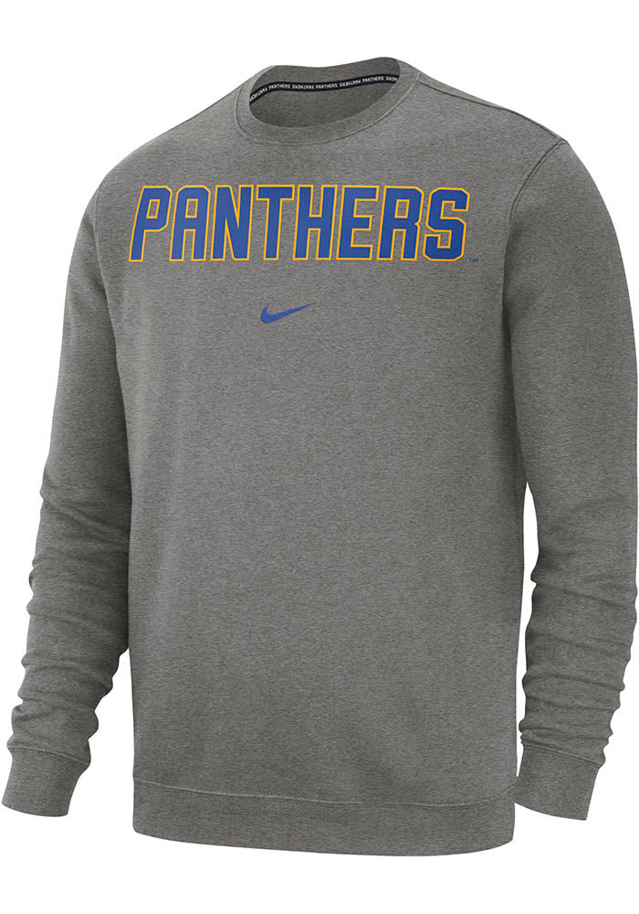 Nike Pitt Panthers Mens Grey Club Long Sleeve Crew Sweatshirt